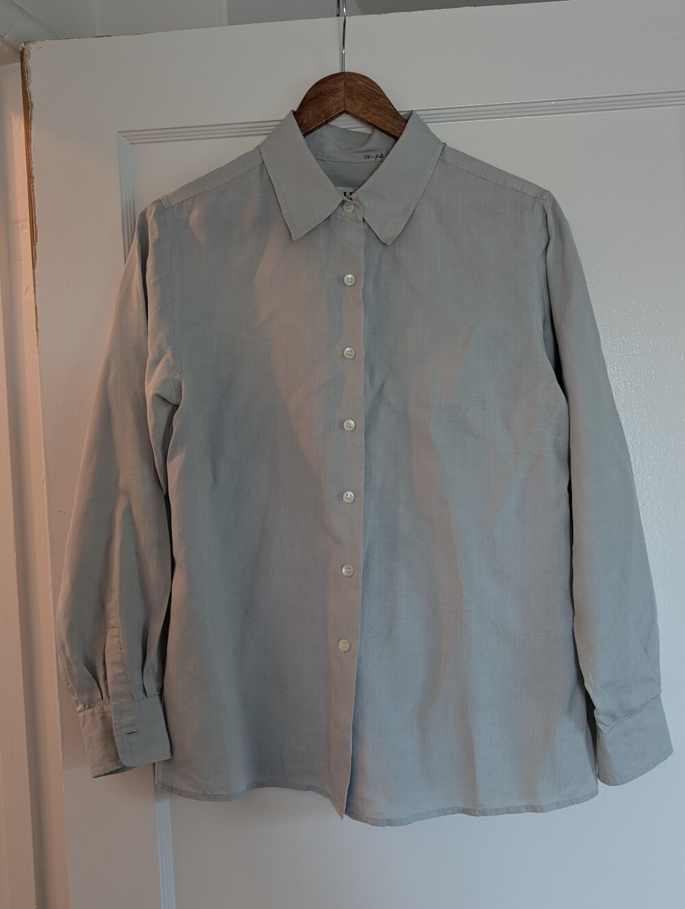 Alfani Linen And silk Women's Shirt Lt Blue/Grey